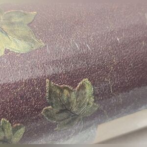 Vtg Glenayr Wallpaper 57701 Dbl Roll Maroon Gold Green Ready Pasted Vinyl 56 SqF